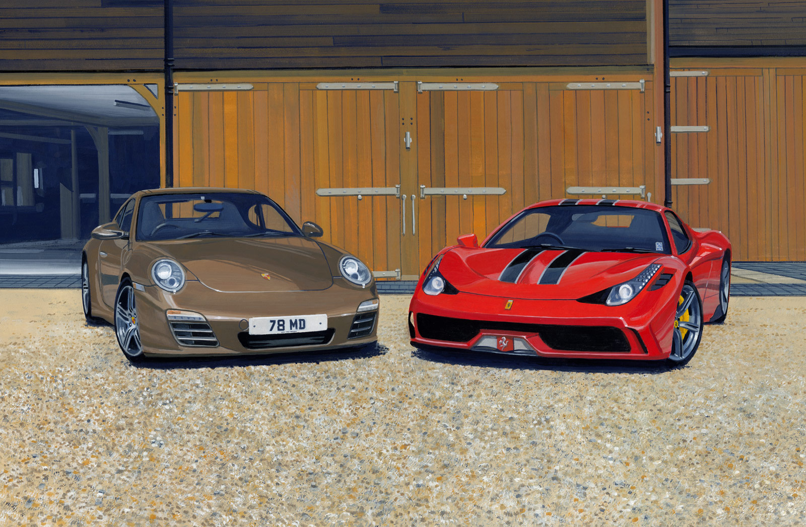 Porsche 997 911 Targa 4S and Ferrari 458 Speciale